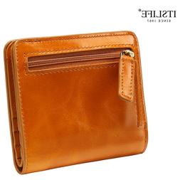 2018 new Oil Wax Leather Wallet Female Wallets with Zipper C