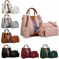 4PCS Elegant Lady Women Leather Handbag Shoulder Hobo Bag Sa