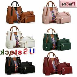 4PCS/Set Women Elegant Leather Handbag Hobo Satchel Purse To