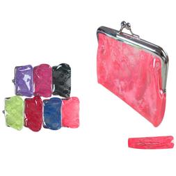 6pcs Girl Kid Clear Plastic Lace Wallet Coin Change Key Case
