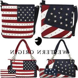 American Flag Stars and Stripes Concealed Carry Purse Crossb