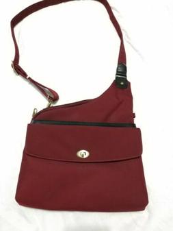 Travelon Anti-theft Cross Body Bag, Purse,  Burgundy Red Win