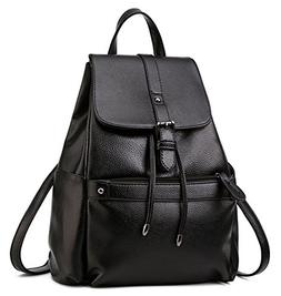 Coofit Women's Fashion Travel Bag Leather College Backpack S