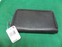 Mundi black wallet with calculator. Clutch purse. Credit car