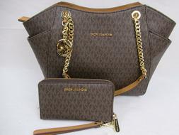 Michael Kors Brown Jet Set Travel Chain Shoulder Bag Tote or