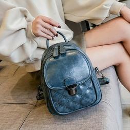 Classical PU Leather Small Backpack Purse Mini Daypack for T