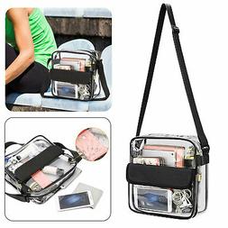 Clear Plastic Tote Bag Women Transparent Handbag Zip Purse N