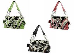 Cowprint Cross Conceal and Carry Purse Handbags