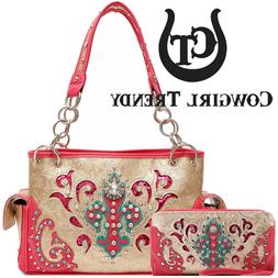 Fleur de Lis Concealed Carry Purse Western Shoulder Bag Wome