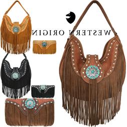 Fringe Conchos Western Handbag Concealed Carry Purse Women S