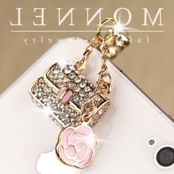 IP564-B Luxury crystal Rose & Lady Handbag Purse Charm Anti-