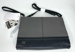 The Sak Iris Crossbody Women's Leather Purse. Black and Gray