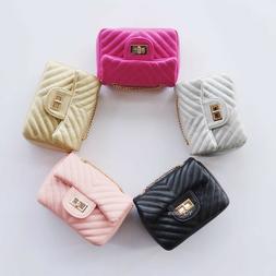 Kid Girls Chevron Quilted shoulder bag Chain Purse Baby Chri