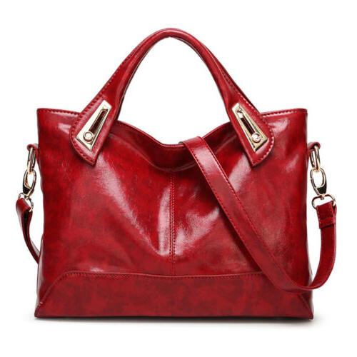 Women Oil Wax Leather Satchel Handbag Leather Messenger Shou