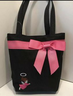 Little Girl&rsquo;s Black And Pink Purse or Tote With Angel
