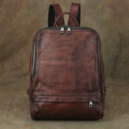 Men Women Genuine Leather Backpack Travel School Laptop Bags