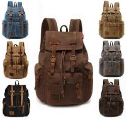 Men Women Retro Canvas Travel Sport Bag Rucksack School Book
