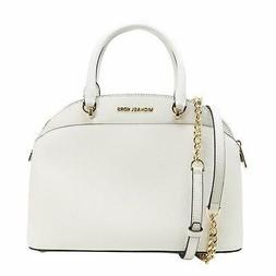 Michael Michael Kors EMMY White Saffiano Leather Large Dome 