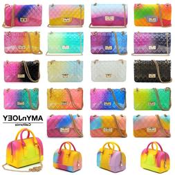 Multicolored Jelly 2-Way Shoulder Bag Crossbody Purses