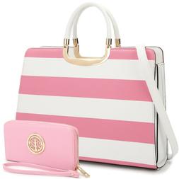 Dasein Women Handbag Faux Leather Business Purse Laptop Case