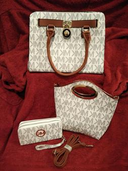 New Womens Mary King White Purse, Wallet, and Handbag 3pcs/S