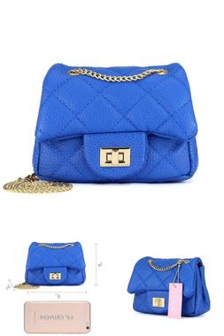 Cmk Trendy Kids Quilted Embossed Pu Leather Kids Purse For L