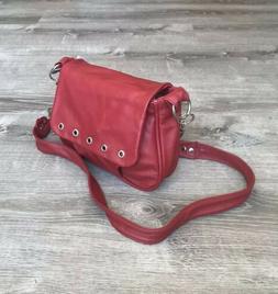 Red Leather Crossbody Bag, Women Handmade Handbags and Purse