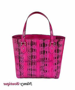 SALE New Unique Pink Cobra Leather Large Woman Tote Shoulder