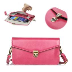 Small PU Leather Cell Phone Purse Wallet Crossbody Bag For W