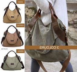 STOCK CLEARANCE NEW Canvas and Leather Tote Shoulder Crossbo