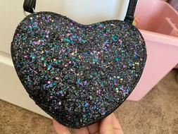 The Children&rsquo;s Place girls black purple blue glitter heart
