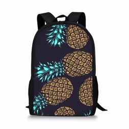 Trendy Backback Pineapple Print School Bag Shoulder Satchel 