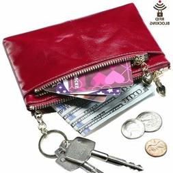 Itslife Triple Zipper Leather Mini Coin Purse Card Holder wi