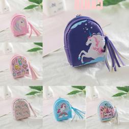 US Baby Girls Cartoon Character Purse Wallet Key Coin Bag Un