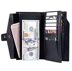 Itslife Wallet Women RFID Blocking Ladies Purse Luxury Wax G