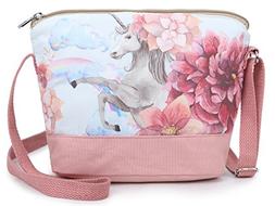 Crest Design Whimsical Canvas Cross-body Shoulder Bag for Gi