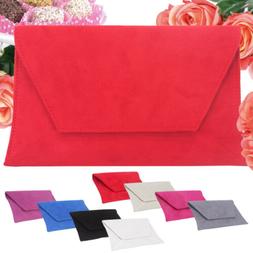Woman Evening Bags Solid Color Simple Clutch Day Wedding Pur
