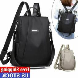 Women Lady Backpack Purse Anti-Theft Rucksack Waterproof Oxf