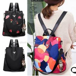 Women Lady Backpack Purse Anti-Theft Rucksack Waterproof Oxf