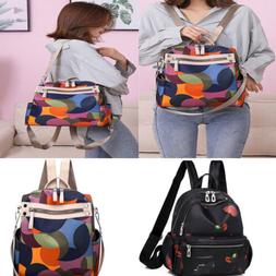Women Lady Backpack Purse Anti-Theft Rucksack Waterproof Oxf