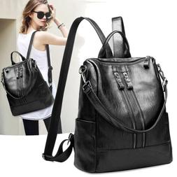 Women Leather Backpack Shoulder Bag Daypack Ladies Girl Purs