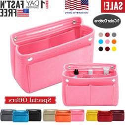 Women Organizer Handbag Felt Travel Bag Insert Liner Purse O