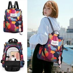 Women Purse Backpack Anti-Theft Rucksack Waterproof Nylon Li