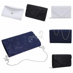 Women's Ladies Floral Lace Envelope Clutch Purse Bag for Eve