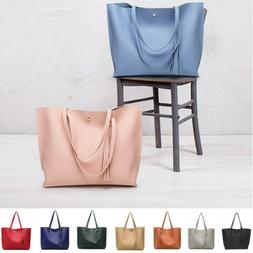 Women Synthetic Leather Handbag Ladies Shoulder Bag Purse Me